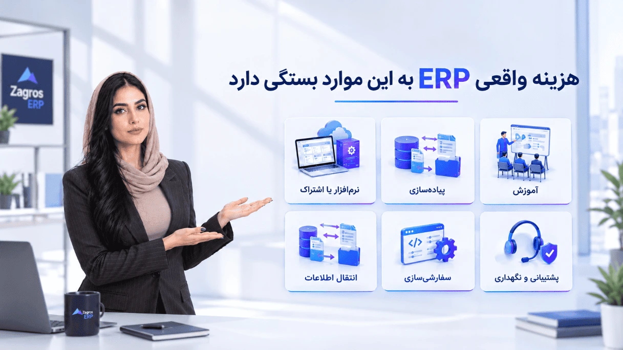 اجزای اصلی هزینه انتخاب و پیاده‌سازی سیستم ERP